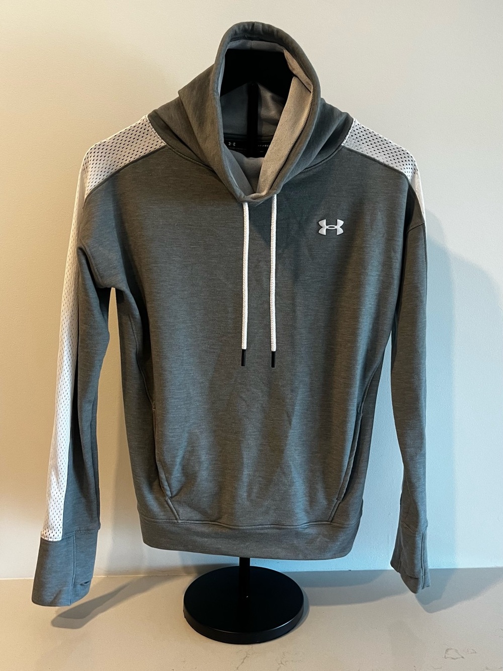Under Armour Gray Pullover Hoodie with White Accents